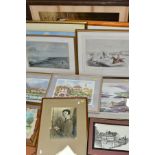 20TH CENTURY PAINTINGS AND PRINTS, ETC, to include two Lake Maggiore watercolours, signed Trinzi,