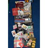 A BOX OF COLLECTABLES, POSTCARDS, BREWERYANIA, ETC, to include parts I & II of 'County Borough,