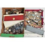 A BOX OF ASSORTED WRISTWATCHES, mostly quartz movements, with names to include 'Accurist, Rotary,