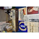 TWO VINTAGE SUITCASES CONTAINING PICTURES, EPHEMERA, VINTAGE RADIO etc to include a piece of