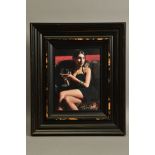FABIAN PEREZ (ARGENTINA 1967) 'TESS ON THE LEATHER COUCH' a signed limited edition print 7/195, no