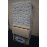 A SILENTNIGHT SINGLE DIVAN BED, MATTRESS AND HEADBOARD