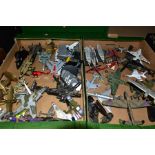 A QUANTITY OF BOXED AND UNBOXED DIECAST AND PLASTIC MODEL AIRCRAFT, to include boxed Falcon