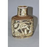 A ROYAL COPENHAGEN FAIENCE BOTTLE VASE, decorated in a fish design, printed backstamp, painted 719-