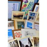 PAINTINGS AND PRINTS, ETC, to include 'Italian Landscape' by Jane Davies, mixed media on paper, size
