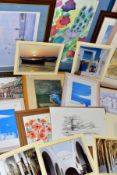 PAINTINGS AND PRINTS, ETC, to include 'Italian Landscape' by Jane Davies, mixed media on paper, size