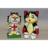 TWO LORNA BAILEY CAT FIGURES, comprising an England football cat, height 13cm and Ali the Cat (