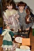 FIVE COLLECTORS DOLLS, comprising Alberon 'Patricia' 68/2500, Tania 1976/2500, 'Megan' 446/1200,