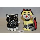 TWO LORNA BAILEY POTTERY CATS, 'Marvin the Cat' (black and white), height 10cm and 'Shagg the