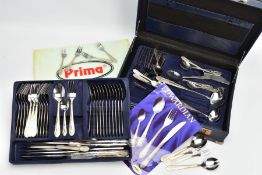 A COMPLETE 'PRIMA EDWARDIAN' CANTEEN OF CUTLERY, blue briefcase style case, complete with a full set