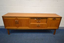 A G-PLAN TEAK SIERRA SIDEBOARD, width 206cm x depth 46cm x height 80cm (condition - repair to