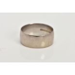 AN 18CT WHITE GOLD WIDE WEDDING BAND, of a plain polished design, approximate width 2.4mm,
