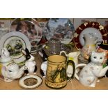 A GROUP OF CERAMICS AND GLASSWARES to include Royal Doulton Series Ware Dr Johnson tankard with