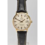 A GENTS GOLD-PLATED 'ZODIAC' AUTOMATIC WRISTWATCH, round silver dial signed 'Zodiac automatic',