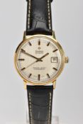 A GENTS GOLD-PLATED 'ZODIAC' AUTOMATIC WRISTWATCH, round silver dial signed 'Zodiac automatic',