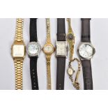 A BAG OF ASSORTED WRISTWATCHES, to include a ladies gold-plated 'Rotary', a ladies 'Accurist,