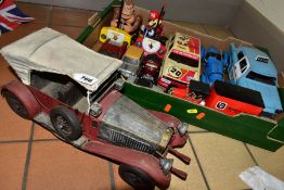 A QUANTITY OF ASSORTED DIECAST AND OTHER VEHICLES, to include large scale battery operated Corgi
