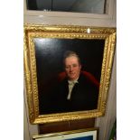 A SEATED PORTRAIT OF AN EARLY VICTORAN GENTLEMAN, no visible signature, oil on canvas, framed,