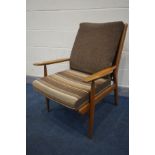A SCANDART TEAK EASY ARMCHAIR, with original cushions (the chair does not comply with the