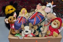 A QUANTITY OF ASSORTED MODERN SOFT TOYS, ETC, to include Kaycee Bears 'Mr Bumbles' limited edition