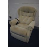 A CELEBRITY BIEGE UPHLSTERED ELECTRIC RECLINING ARMCHAIR (PAT pass and working)
