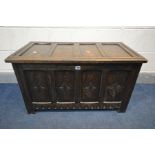 A MID 20TH CENTURY OAK BLANKET BOX, width 88cm x depth 45cm x height 51cm