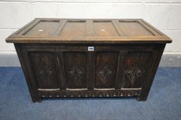 A MID 20TH CENTURY OAK BLANKET BOX, width 88cm x depth 45cm x height 51cm