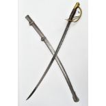 AN EXAMPLE OF AN M1840 US CAVALRY SABER, with scabbard, the blade length is approximately 89cm and