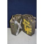 TWO METAL GERRY CANS both 20lt and showing signs of external rust