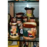 NINE ROYAL DOULTON TOBY JUGS, comprising Best Is Not Too Good D6107, Falstaff D6063, three Happy