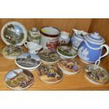 A GROUP OF 18TH AND 19TH CENTURY PORCELAIN AND POTTERY, to include a Lowestoft porcelain Low Chelsea
