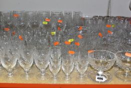 A QUANTITY OF CUT GLASS AND CRYSTAL DRINKING GLASSES ETC, to include grapefruit dishes, two boxed