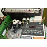 A BOX AND LOOSE OF BOXED GUITAR PEDALS AND OTHER ACCESSORIES, etc, including a Zoom Multi Trak