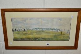 G. H. STUART (20TH CENTURY) two watercolours depicting army encampments in open countryside, with