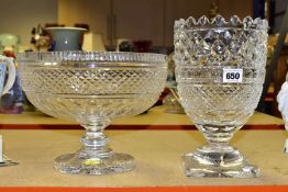 WATERFORD CRYSTAL comprising a Colleen celery vase, etched makers mark, Height approximately 26.