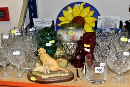 A GROUP OF CERAMICS AND GLASSWARE, to include approximately twenty eight items of Stuart crystal and