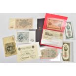 A LARGE QUANTITY OF BANKNOTES, to include a Hollom ten pounds A05, two page ten pounds B33, C52,