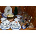 A GROUP OF CERAMICS AND GLASSWARES, to include eighteen pieces of Grafton China 'Alton' teawares,