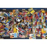 A QUANTITY OF UNBOXED AND ASSORTED PLAYWORN DIECAST VEHICLES, majority are Husky, Corgi Juniors