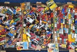 A QUANTITY OF UNBOXED AND ASSORTED PLAYWORN DIECAST VEHICLES, majority are Husky, Corgi Juniors