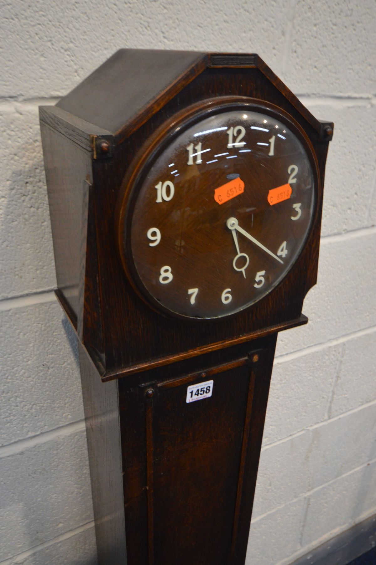 A METAMEC ART DECO OAK GRANDDAUGHTER CLOCK, height 136cm - Image 2 of 2