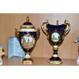 TWO COALPORT ROYAL COMMEMORATIVE LIMITED EDITION BONE CHINA ITEMS, comprising a pedestal tyg 'To