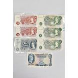 A SMALL AMOUNT OF BANK OF ENGLAND BANKNOTES, to include a L.K. O'Brien helmeted Britannia issue v.f,