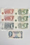 A SMALL AMOUNT OF BANK OF ENGLAND BANKNOTES, to include a L.K. O'Brien helmeted Britannia issue v.f,