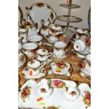 FORTY TWO PIECES OF ROYAL ALBERT 'OLD COUNTRY ROSES' TEAWARES, ETC, comprising three tier cake