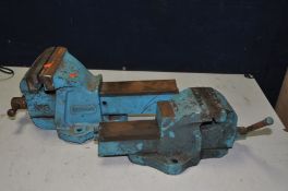 A REPAIRED RECORD No8 ENGINEERING VICE with 8in jaws and another repaired engineering vice with