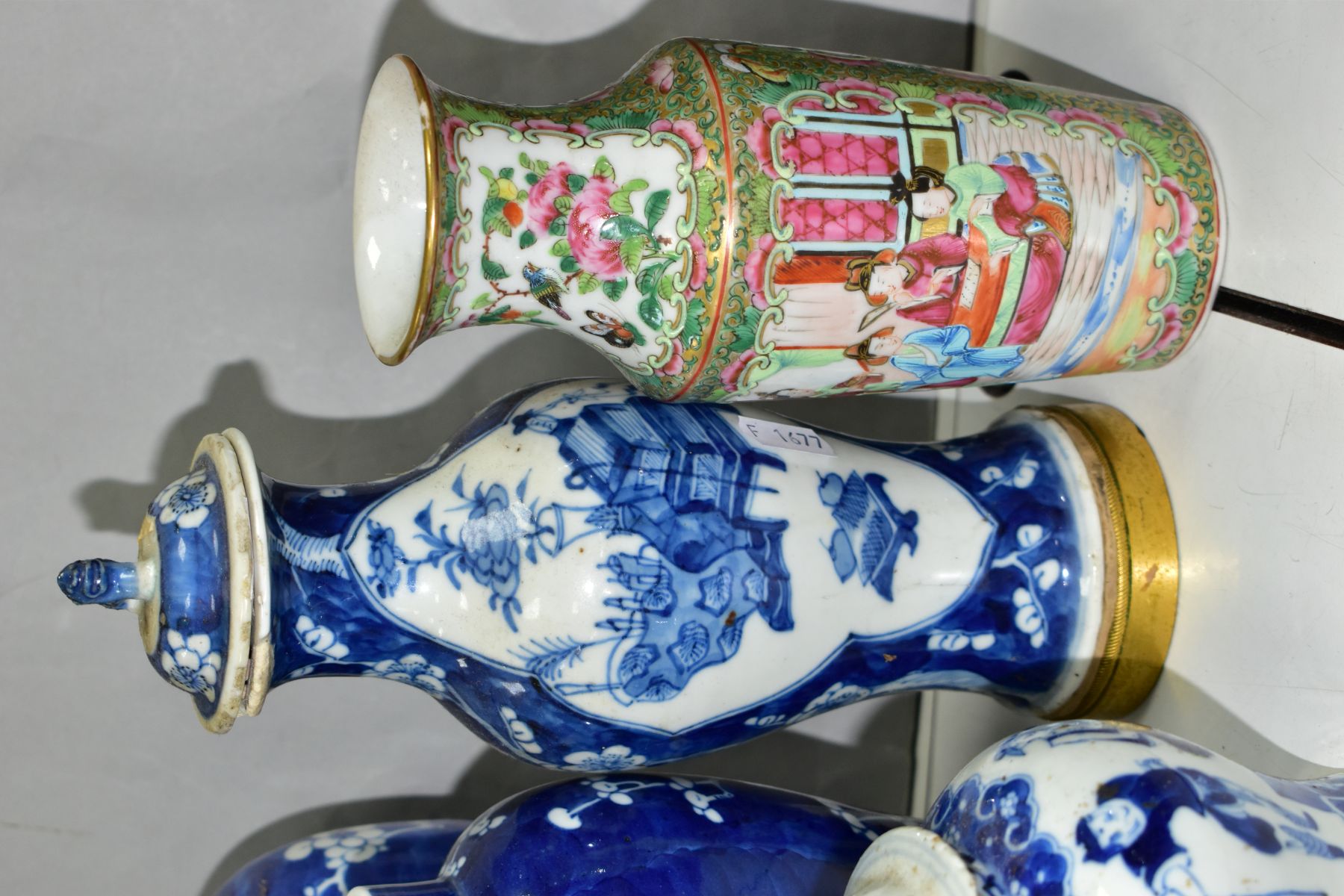 CHINESE CERAMICS AND CLOISONNE WARES, ETC, to include a carved white lacquer vase of globular form - Image 7 of 12