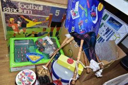 A QUANTITY OF ASSORTED TOYS, to include boxed Chad Valley Perma Football Stadium game, No. G501,