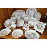 A GROUP OF AYNSLEY, ROYAL CROWN DERBY AND ROYAL ALBERT GIFT AND TEAWARES, to include four pieces