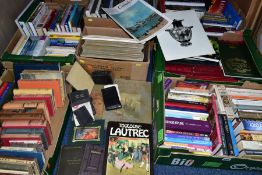 BOOKS. Seven Boxes, approximately two hundred and ten titles, to include History, Art, Nature,